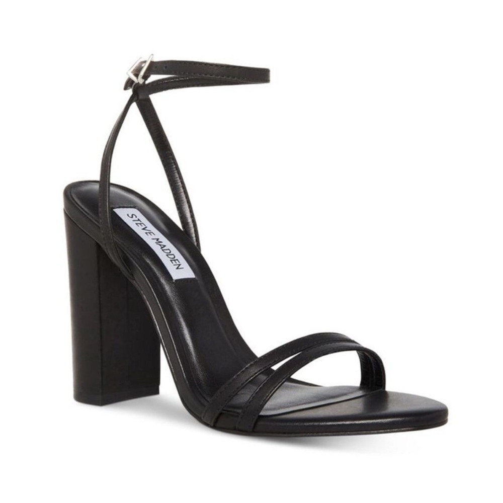 Steve Madden Black Ankle Strap Sandals